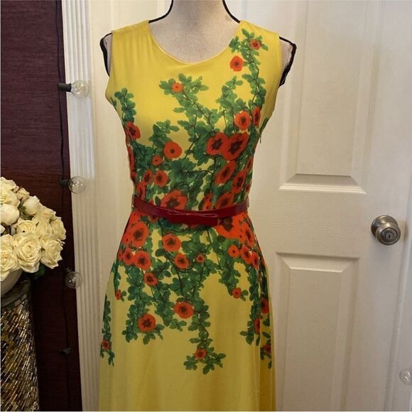 Secret Love Floral Yellow Maxi Dress, S - Picture 4 of 9